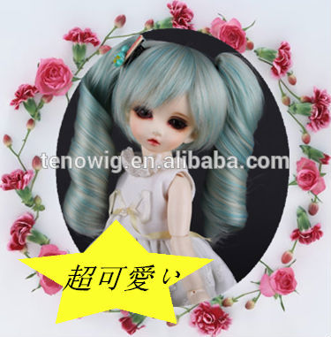 new design mixed color two braided cheap bjd doll wig