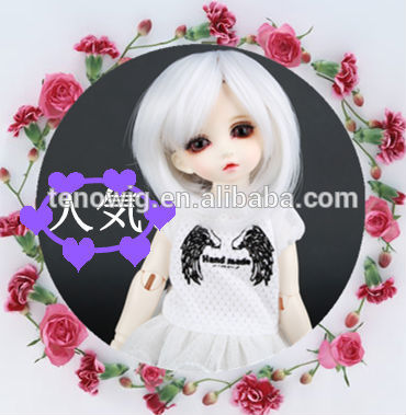 wholesale price silver high quality synthetic bjd doll wig