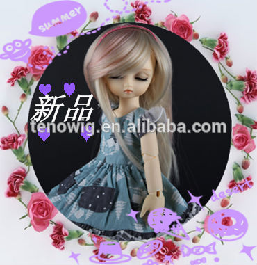 2015  new design japan two tone cheap bjd doll wig