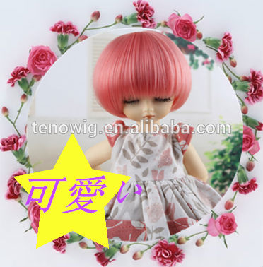 popular short red cute cheap bjd doll wig