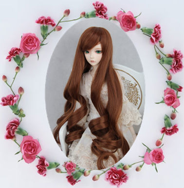 2015 NEW arrival super long curly bjd doll wig