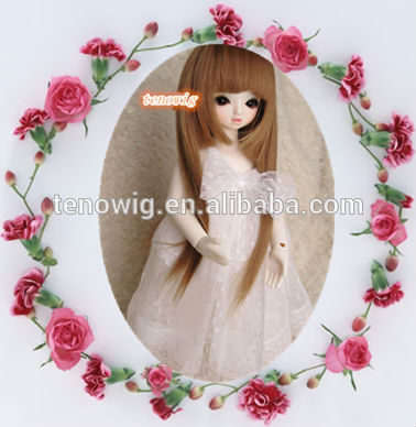 Lovely 12inch silk straight wave bjd doll wigs