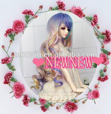 Wholesale cheap colorful and beautiful synthetic bjd doll wig