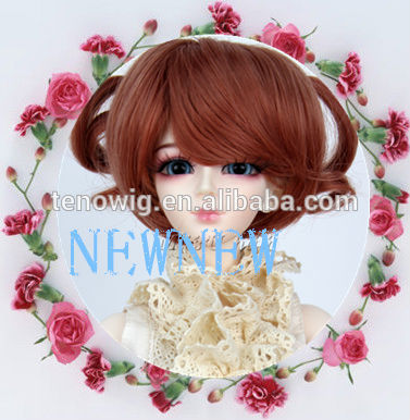 New design beautiful synthetic bjd doll wig