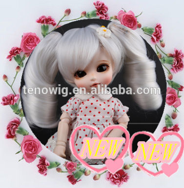 Qingdao port top quality cute synthetic bjd doll wig