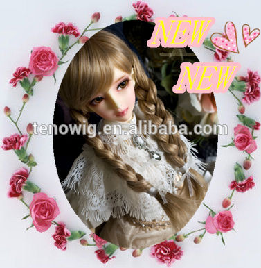 2015new design braided made in China synthetic bjd doll wig wholesale