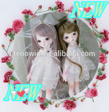 2015New design very lovely and beautiful synthetic bjd doll wig wholesale