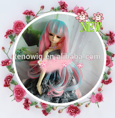 Very beautiful two tone 100%heat resistant synthetic bjd doll wig