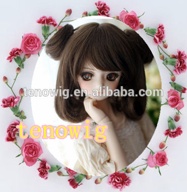 Top quality lovely and popular synthetic bjd doll wig