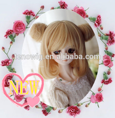 2015 new design very lovely and beautiful synthetic bjd doll wig