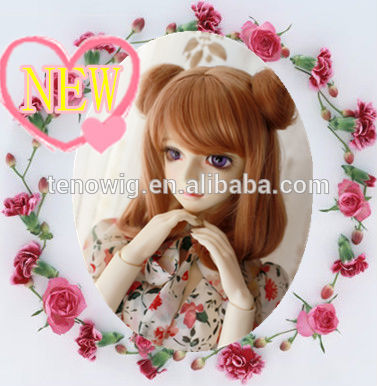 2014 new arrival very lovely and cute synthetic bjd doll wig