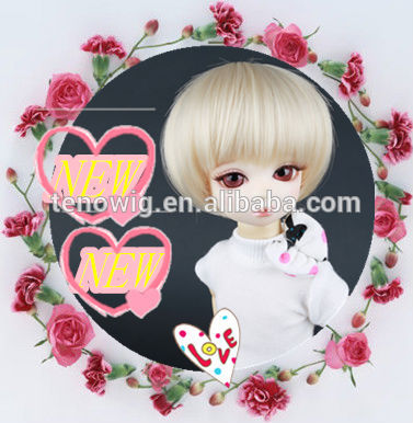 Wholesale cheap high quality short beautiful synthetic bjd doll wig