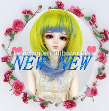 Hot sale popular and beautiful synthetic bjd doll wig