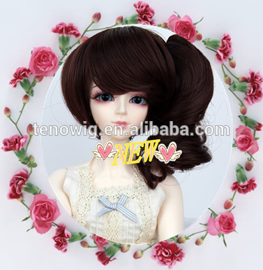 Hot sale top quality cheap synthetic doll wig with one braided