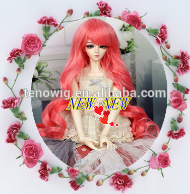 Super long curly cheap synthetic bjd doll wig