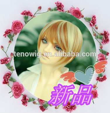 professional design two tone made in China synthetic boy doll wig wholesale