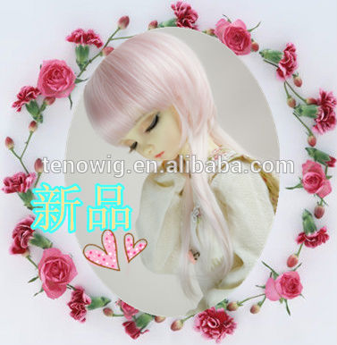 2015 new arrival lovely and cute synthetic bjd doll wig wholesale