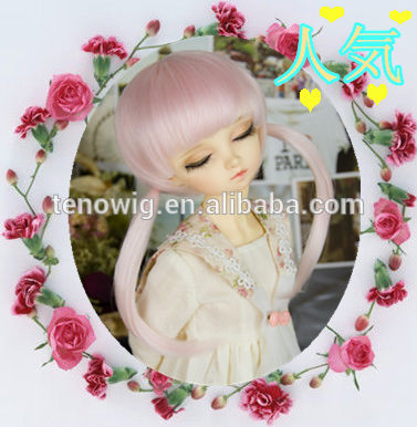 Super lovely top quality made in China synthetic bjd doll wig wholesale