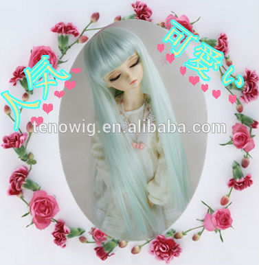 Top quality professional design straight synthetic bjd doll wig wholesale