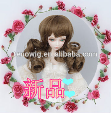 2015 new arrival lovely and beautiful bjd doll wig wholesle